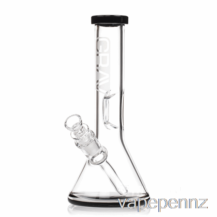 GRAV Small Beaker Base Water Pipe Clear / Black VAPE NZ
